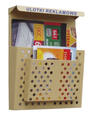 Pojemnik na ulotki PU-1-2 z dodatkową kieszenią