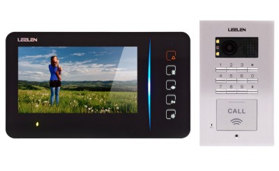 Zestaw wideodomofonowy Leelen N60B-NO18P z szyfratorem, czarny monitor