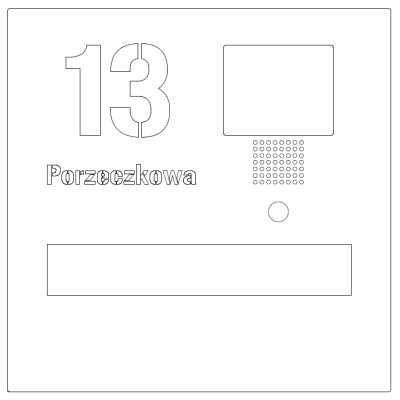 ZESTAW: skrzynka na listy VERONA z wideodomofonem Commax DRC-41UN i wyciętym napisem