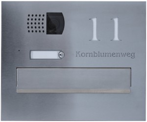 Skrzynka na listy z wyciętym napisem VERONA do kamery wideodomofonu Farfisa Profilo