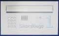 Skrzynka na listy WERBENA PLUS z modułem domofonu, miejscem na zamek szyfrowy i wyciętym napisem