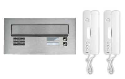 ZESTAW: skrzynka na listy VERONA NISKA 2P z domofonem MIWI URMET dla dwóch lokatorów