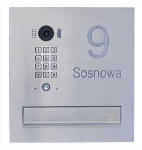 ZESTAW: skrzynka na listy VERONA z wideodomofonem Vidos DUO S1411D i wyciętym napisem