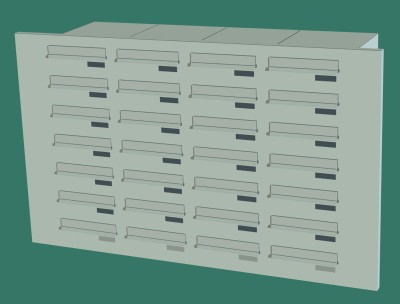 Przelotowa skrzynka pocztowa 28-wrzutowa SPO-28