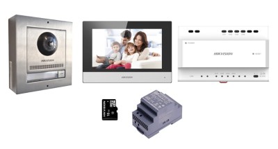 Hikvision DS-KIS702/S INOX zestaw wideodomofonowy dwużyłowy IP ze stalową stacją bramową