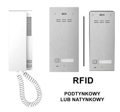 ACO Familio FAM-P-1NPACC jednorodzinny domofon z unifonem UP720M i czytnikiem RFID [ZESTAW]
