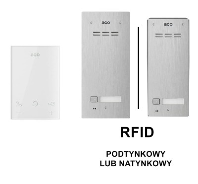 ACO Familio FAM-P-1NPACC z UP800 głośnomówiący jednorodzinny domofon z czytnikiem RFID [ZESTAW]