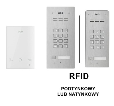 ACO Familio FAM-P-1NPZSACC z UP800 głośnomówiący jednorodzinny domofon z szyfratorem i RFID [ZESTAW]
