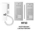 ACO Familio FAM-P-2NPZSACC dwurodzinny domofon z unifonami INS-UP, szyfratorem i RFID [ZESTAW]