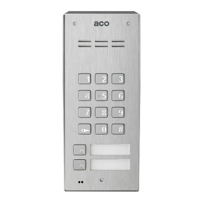 Cyfrowy panel domofonu ACO Familio FAM-P-2NPZSACC-NT z 2 przyciskami, szyfratorem i czytnikiem RFID, natynkowy