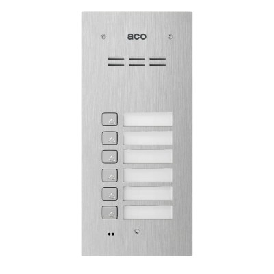 Cyfrowy panel domofonu ACO Familio FAM-P-6NPACC z 6 przyciskami i czytnikiem RFID, podtynkowy