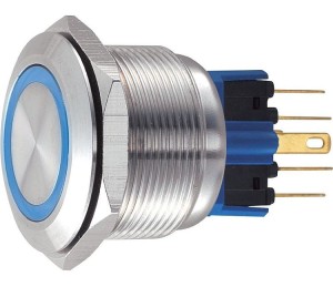 GQ25-22E/x/24/S wandaloodporny przycisk 25 mm z podświetleniem pierścieniowym 24V