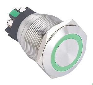 GQ22-L-11E/x/24/S wandaloodporny przycisk 22 mm z podświetleniem pierścieniowym 24V, zaciski śrubowe 