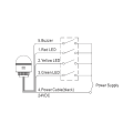 HBJD-50-C Kolumna sygnalizacyjna 1-modułowa 24V, światło ciągłe LED, buzzer