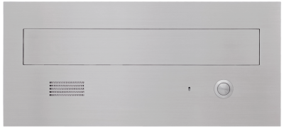 Mała, niska skrzynka na listy BMS25-1/0 z modułem domofonu, stal nierdzewna