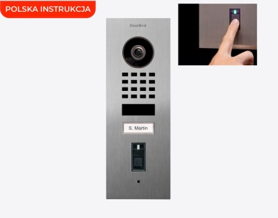 DoorBird D1101FV-F jednoprzyciskowy wideodomofon IP z modułem Wi-Fi i czytnikiem linii papilarnych wtynkowy