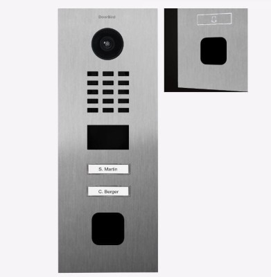 DoorBird D2102FV-EKEY-SL dwuprzyciskowy wideodomofon IP z RFID i otworem na czytnik EKEY sLine