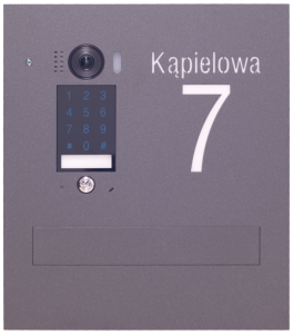 ZESTAW: skrzynka na listy VERONA z wideodomofonem Vidos DUO S1401D i wyciętym adresem