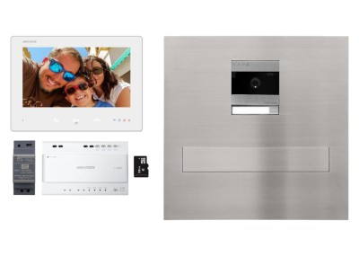 Skrzynka na listy VERONA z kompletym wideodomofonem Hikvision dwużyłowym DS-KIS704EY