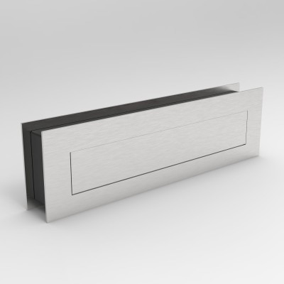 Wrzutnik listowy 280x80mm dwustronny zatrzaskowy z regulacją, stal nierdzewna