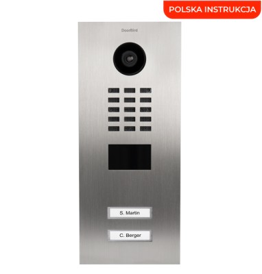 DoorBird D2202V dwuprzyciskowy wideodomofon IP z kamerą 5MPx i czytnikiem RFID/MIFARE