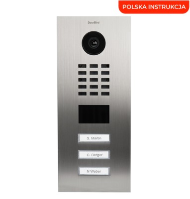 DoorBird D2203V trzyprzyciskowy wideodomofon IP z kamerą 5MPx i czytnikiem RFID/MIFARE