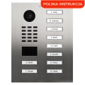 DoorBird D2210V 10-przyciskowy wideodomofon IP z kamerą 5MPx i czytnikiem RFID/MIFARE