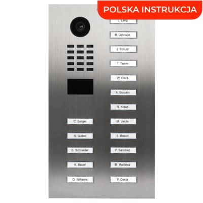 DoorBird D2217V 17-przyciskowy wideodomofon IP z kamerą 5MPx i czytnikiem RFID/MIFARE