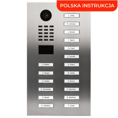 DoorBird D2218V 18-przyciskowy wideodomofon IP z kamerą 5MPx i czytnikiem RFID/MIFARE