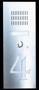 Panel domofonowy wąski, z wyciętym numerem