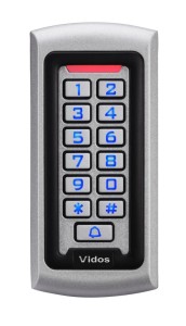 Zamek szyfrowy Vidos ZS42 z czytnikiem RFID i przyciskiem dzwonka, wąski