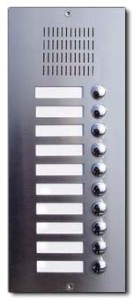 Panel domofonowy APS10/U z dziesięcioma przyciskami, jednorzędowy