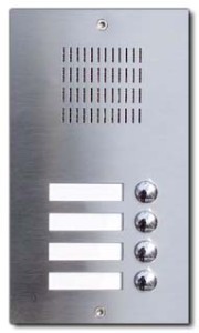 Panel domofonowy APS-4/U z czterema przyciskami, jednorzędowy