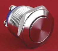 GQ19SF-01/S wandaloodporny rozwierny przycisk 19 mm z główką płaską, stal nierdzewna