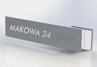Przelotowa skrzynka na listy z poszerzonym panelem na napis