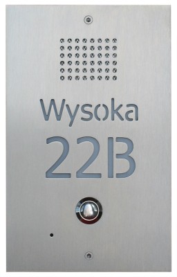 Panel domofonowy z wyciętym numerem