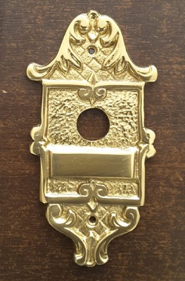 Mosiężny stylizowany szyld z miejscem na nazwisko, do przycisku dzwonkowego, GQ-KK04