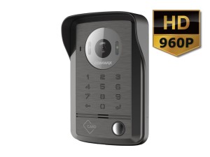 Commax DRC-41DKHD, 1-przyciskowy panel z kamerą HD 960p, szyfratorem i czytnikiem Mifare, podtynkowy