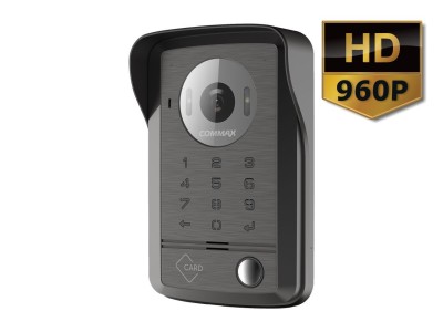 Commax DRC-41DKHD, 1-przyciskowy panel z kamerą HD 960p, szyfratorem i czytnikiem Mifare, podtynkowy