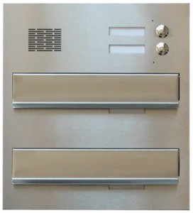 Podwójna skrzynka na listy BMS25-2P-W2 z modułem domofonu dla 2 lokatorów