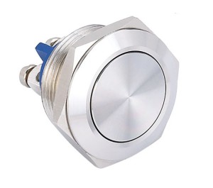 GQ19SF-10/S wandaloodporny krótki przycisk 19 mm z główką płaską, stal nierdzewna