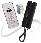 Miwi-Urmet Basic Vertical 1062/401-B cyfrowy zestaw domofonowy jednorodzinny z szyfratorem, czarny unifon Signo