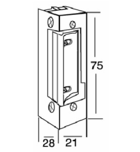 Elektrozaczep DORCAS symetryczny z wyłącznikiem 45-ND412-F 12V DC