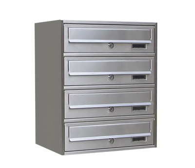 Skrzynka pocztowa Eurobox 4-wrzutowa GH-V14S stal nierdzewna