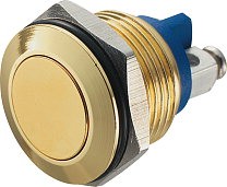 GQ16F-10/G wandaloodporny przycisk 16 mm złocony 
