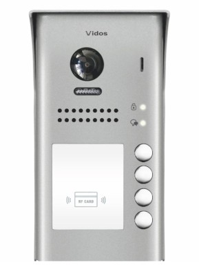 4-przyciskowa stacja bramowa z czytnikiem zbliżeniowym VIDOS DUO S1104A-2, natynkowa