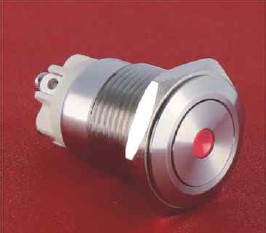 GQ16F-10D/L/.../S wandaloodporny przycisk 16 mm z podświetleniem punktowym i główką płaską