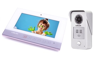 Zestaw wideodomofonowy Leelen N75BW-NO15NC z pamięcią i czytnikiem RFID, biały monitor