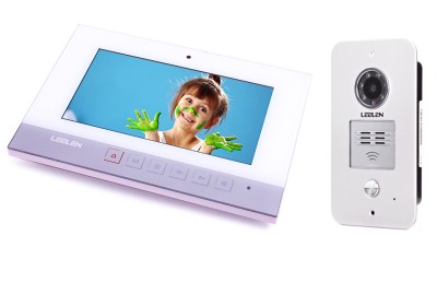 Zestaw wideodomofonowy Leelen N75BW-NO15PC z pamięcią i czytnikiem RFID, biały monitor