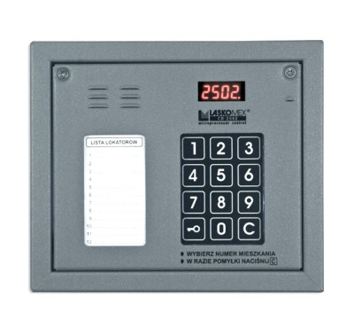 Panel domofonowy Laskomex CP-2502NR z małą listą lokatorów i czytnikiem zbliżeniowym RFID